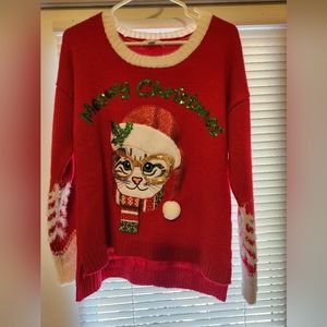 Meowy Christmas ugly sweater cat holiday